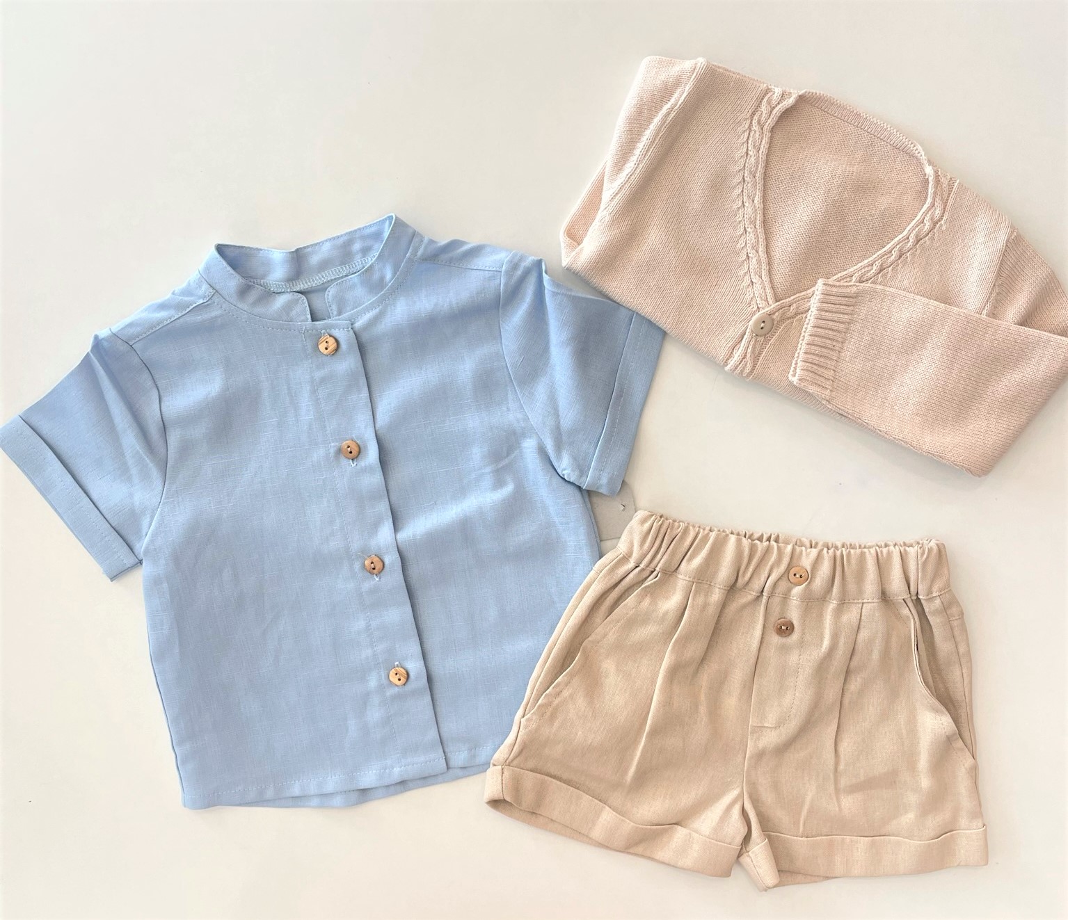 Conjunto em linho - azul