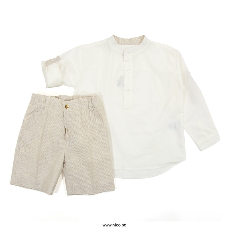 Conjunto de menino bege