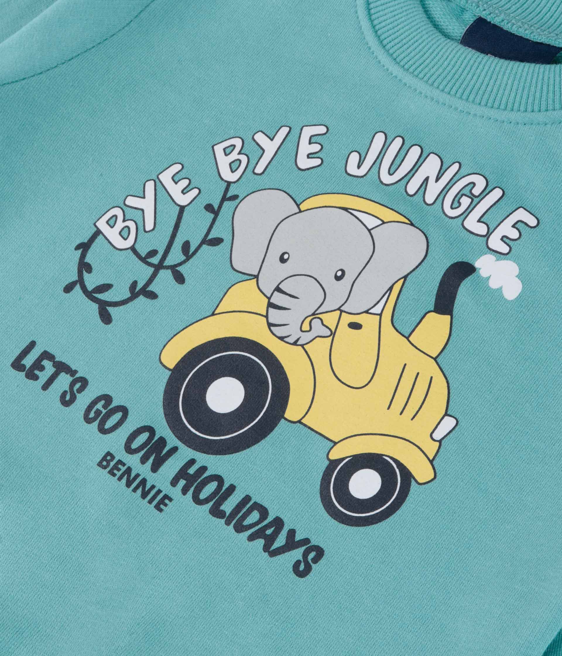 Sweat "bye bye Jungle" - turquesa