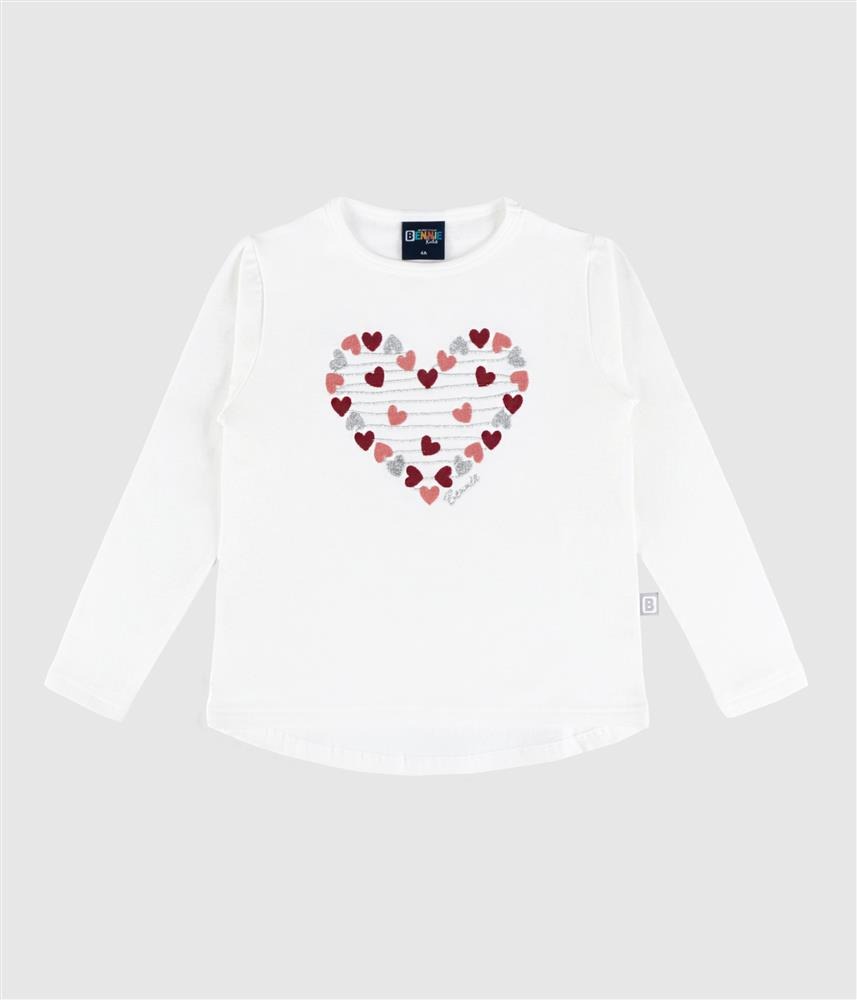 Camisola "Corações" - perola