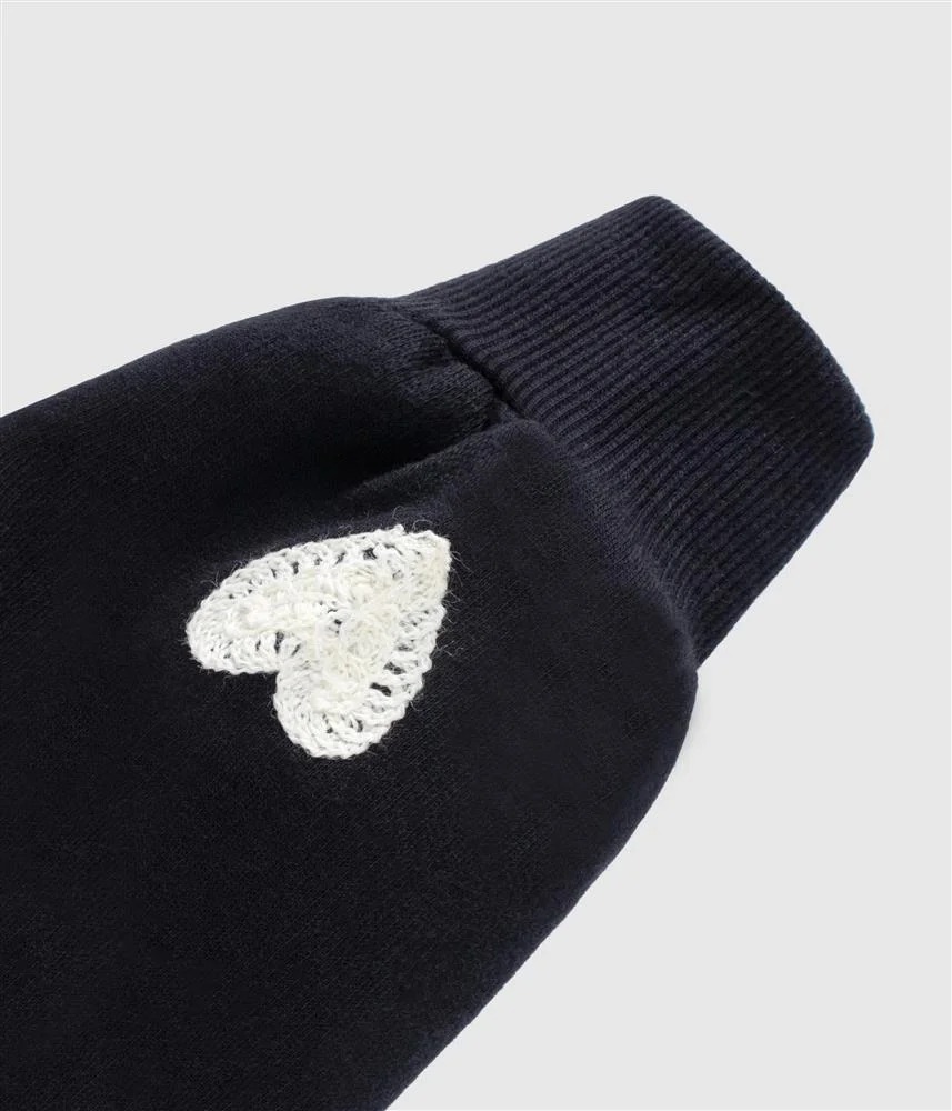 Sweat flores bordada - preta