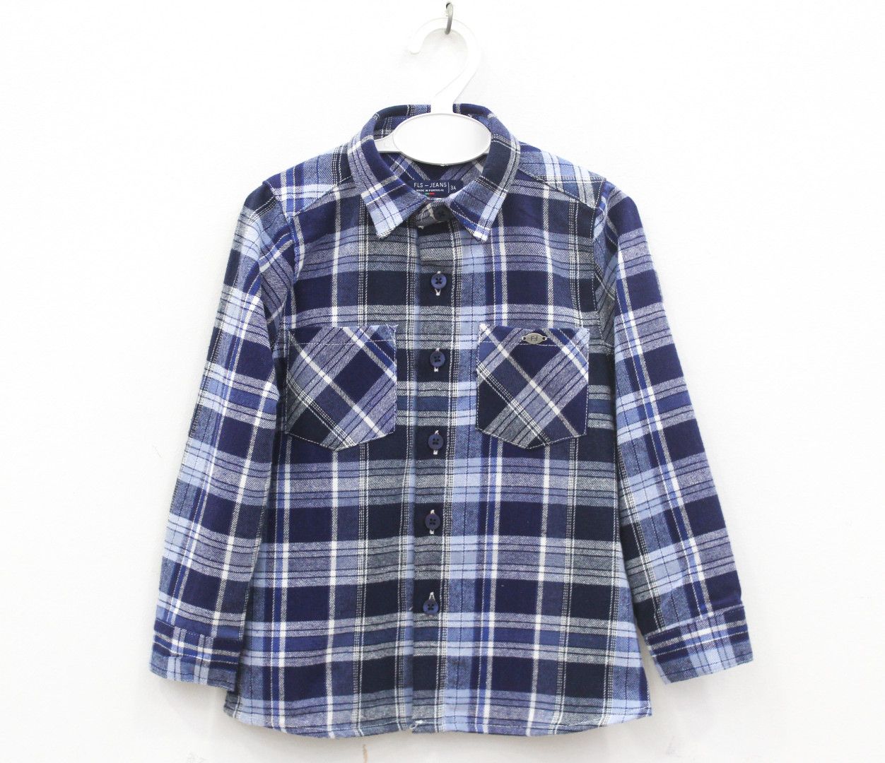 Camisa de flanela ao xadrez - azul