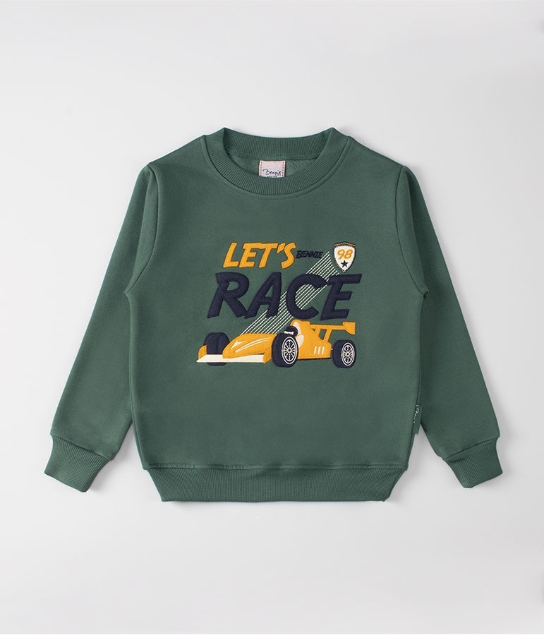 Sweatshirt Let´s Race - Verde Seco