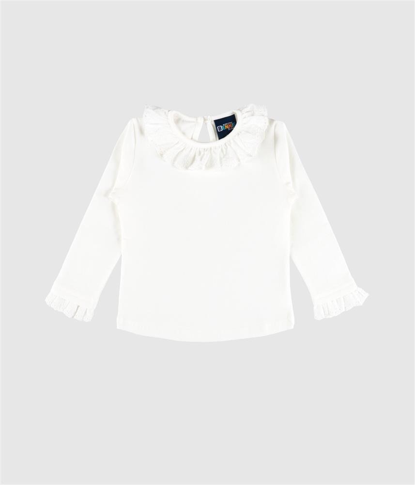 Camisola com gola bordada - Pérola
