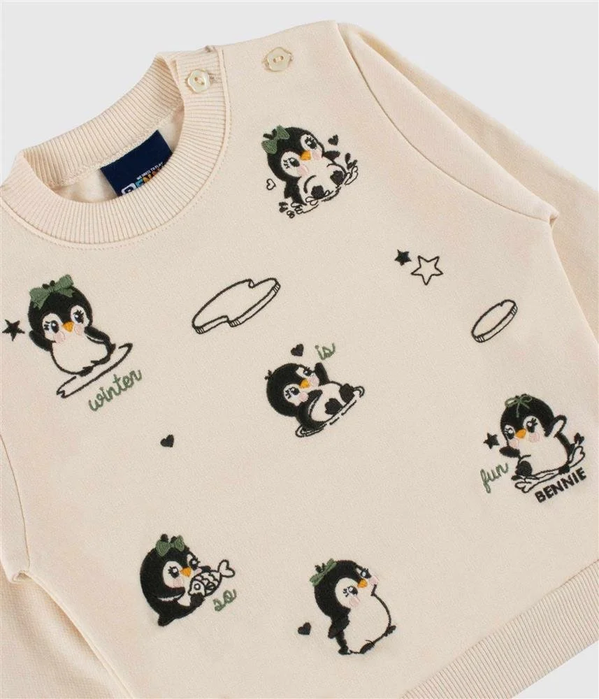 Sweat pinguim - bege