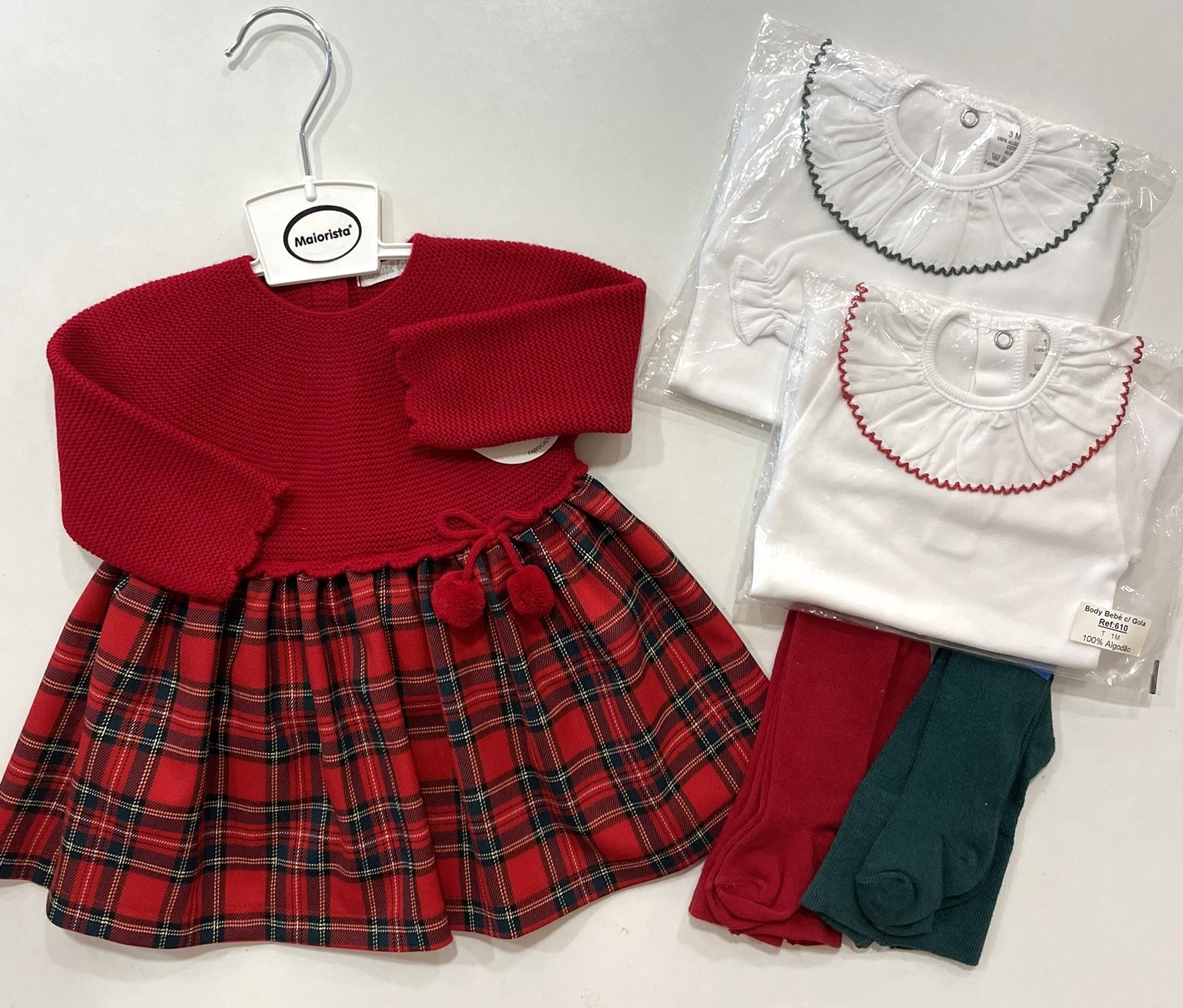 Vestido de peito em malha ao xadrez