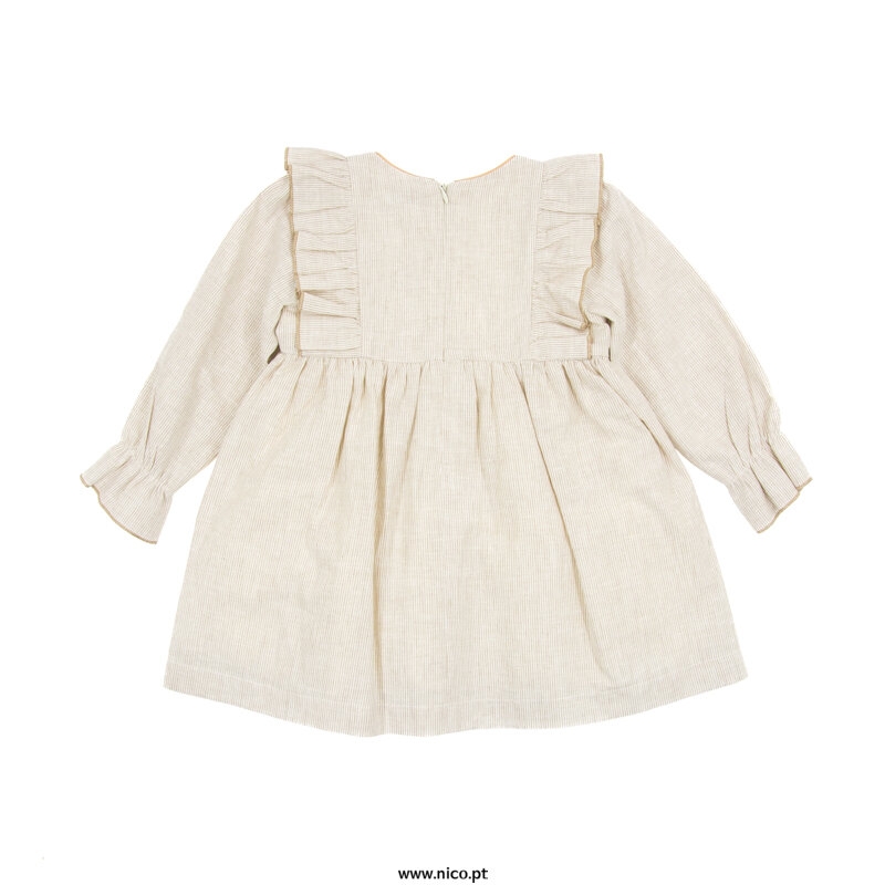 Vestido em linho com laços
