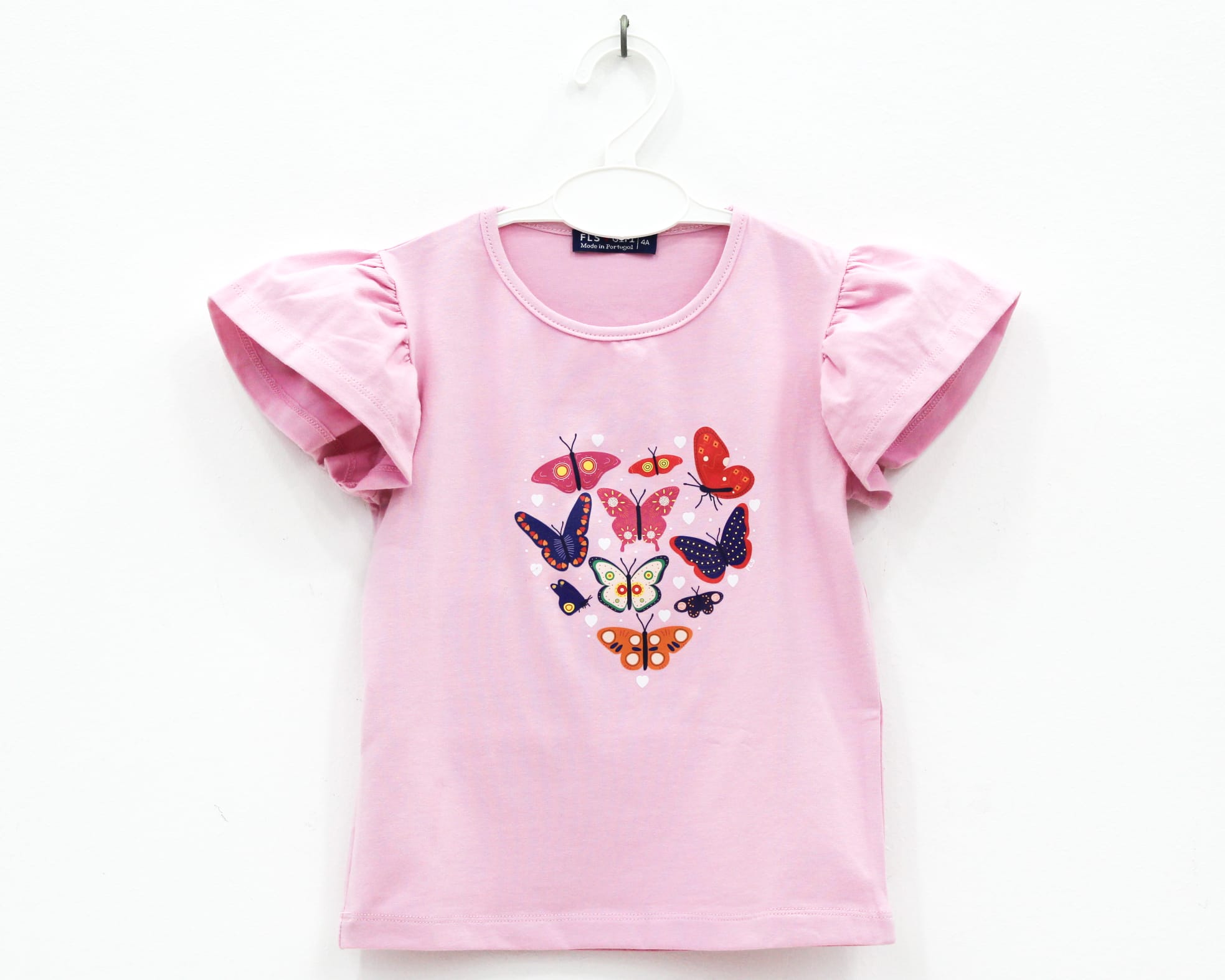 T-shirt borboleta - rosa