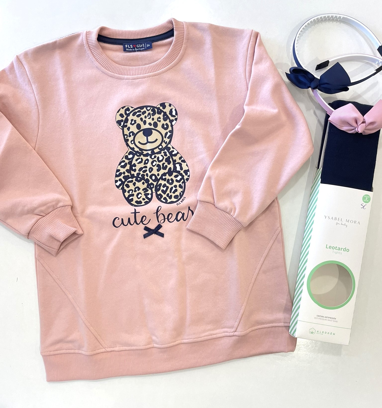 Vestido estampado em algodão - rosa